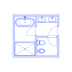 Layouts Bathrooms Primary Split Luxury Bidet L Shape Drawing Svg Vector, Free Vectors File
